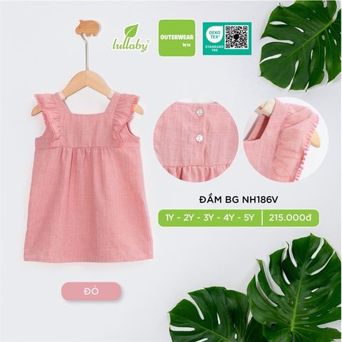  Váy BG Lullaby bèo cánh tiên NH186V đỏ 1y 