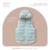 Áo gile Hrnee phao có mũ xanh lục bảo 18-24m