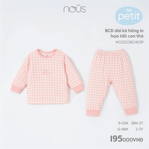  Bộ DTCV Nous petit in thỏ kẻ hồng 