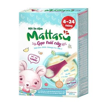  Bột ăn dặm Mattasu vị gạo trái cây 200g 