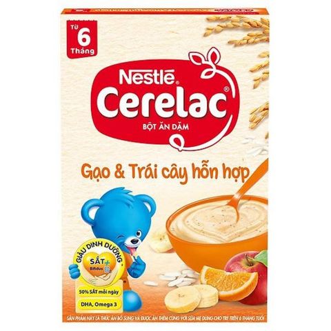  Bột ăn dặm gạo và trái cây hỗn hợp Nestlé Cerelac 200g 