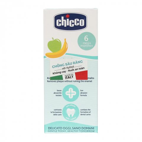  Kem đánh răng Chicco hương chuối, táo 6M+ 