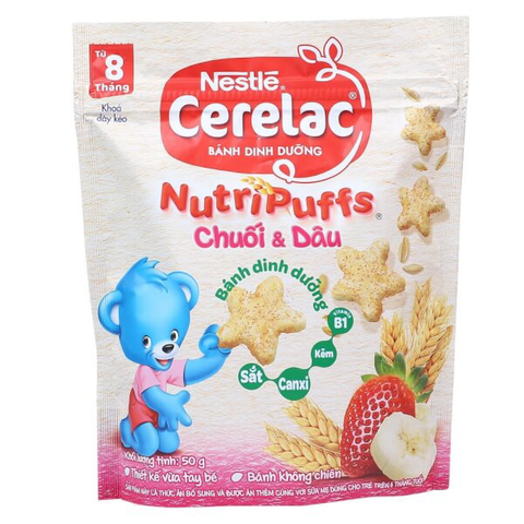  Bánh dinh dưỡng Cerelac vị chuối dâu cho bé từ 8 tháng 