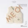 Áo gile Nous lông cừu túi áo thêu hình gấu be nhạt 12m