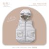 Áo gile Hrnee phao có mũ ghi nhạt 18-24m