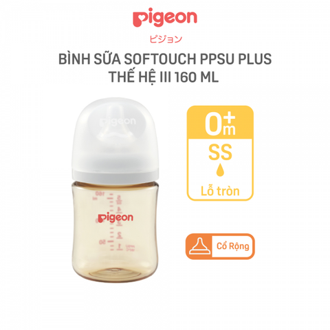  Bình sữa Pigeon Softouch PPSU Plus WN3 160ml 