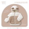 Áo khoác Hrnee phao có mũ beige 12-18m