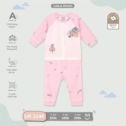  Bộ SS DT cài giữa mèo hồng Uala UR2246 size 6-9m 