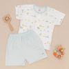 Bộ cài thẳng cộc Petit xanh trắng hoạ tiết Nous