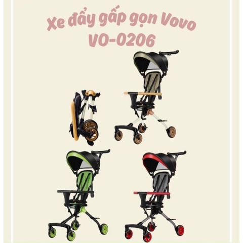  Xe đẩy gấp gọn Vovo 2 chiều 0206 