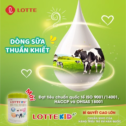  Sữa bột Lotte Kid A+ 760gr dành cho trẻ trên 1 tuổi 