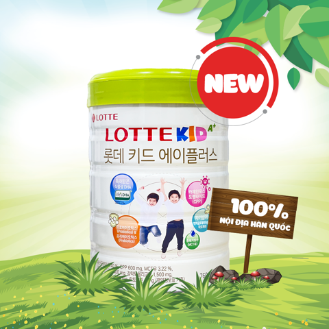  Sữa bột Lotte Kid A+ 760gr dành cho trẻ trên 1 tuổi 