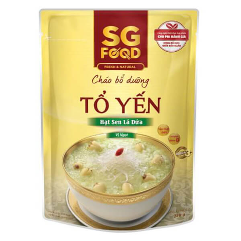  Cháo bổ dưỡng tổ yến hạt sen lá dứa 240g SGF 