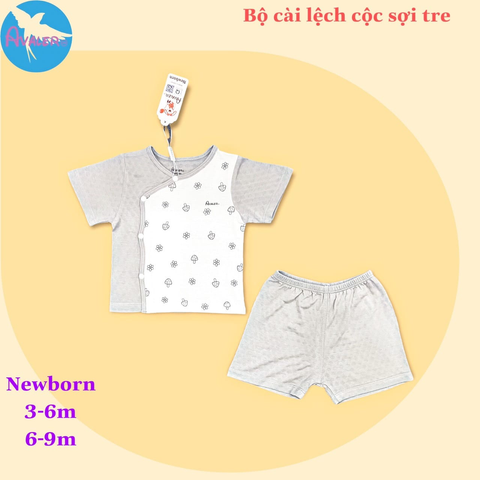  Bộ SSCL cộc trắng viền ghi Avaler 22AV02 size 6-9m 