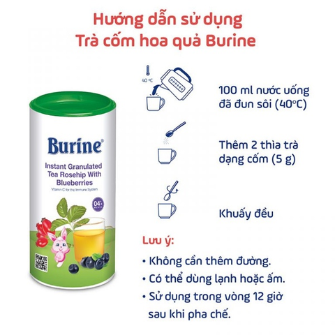  Trà cốm hoa quả Burine hương lê, bạc hà 