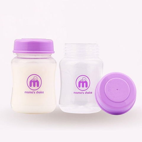  Set 2 bình trữ sữa cổ rộng 180ml Mamachoice 