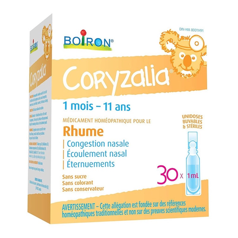  Muối uống vi lượng đồng căn Boiron Coryzalia Cold (hộp 30 ống) cho bé từ 1 tháng tuổi 