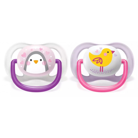  Ty ngậm Avent thông khí hình thú cho bé gái 0-6M set 2 