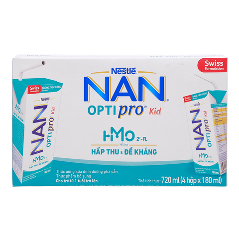  Sữa bột pha sẵn Nan 180ml  (vỉ 4 hộp) 