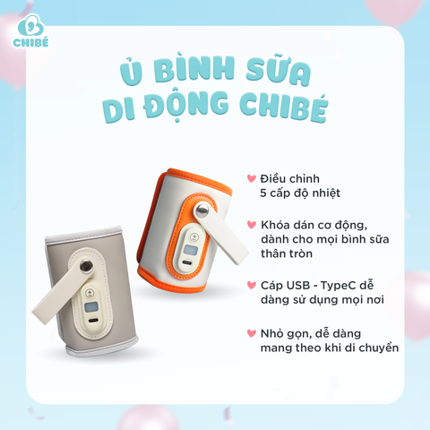  Ủ bình sữa di động Chibé 