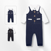 Set áo vest kèm body dài Bu cổ trụ navy