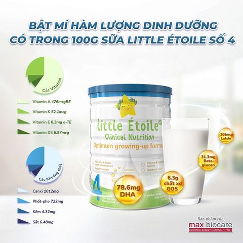  Sữa dinh dưỡng y học Little Étoile số 4 800g (2 - 6 tuổi) 