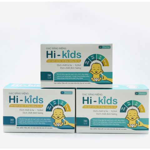  Gạc răng miệng Hi kids 30 gói rơ lưỡi cho bé từ sơ sinh 