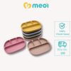 Khay ăn dặm silicon 4 ngăn kèm nắp có đế bám dính chống lật