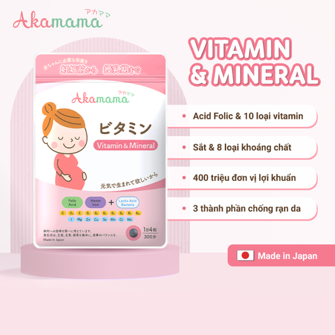  Vitamin tổng hợp cho bà bầu Akamama Nhật Bản 120 viên 