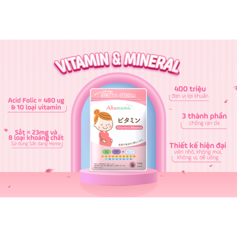  Vitamin tổng hợp cho bà bầu Akamama Nhật Bản 120 viên 