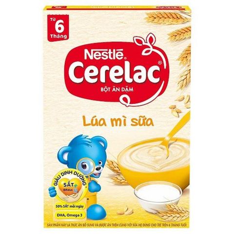  Bột ăn dặm lúa mì sữa Cerelac cho bé từ 6 tháng 