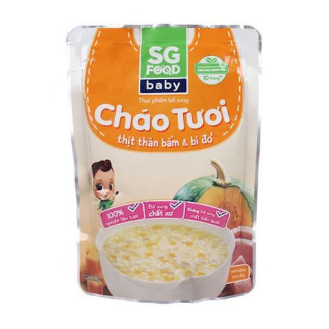  Cháo tươi thịt thăn bằm bí đỏ SG Food 