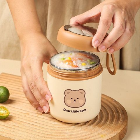  Ủ cháo hình gấu Little Bear kèm thìa và túi chống thoát nhiệt 