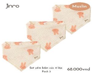  Set 3 yếm tam giác Jinro muslin 