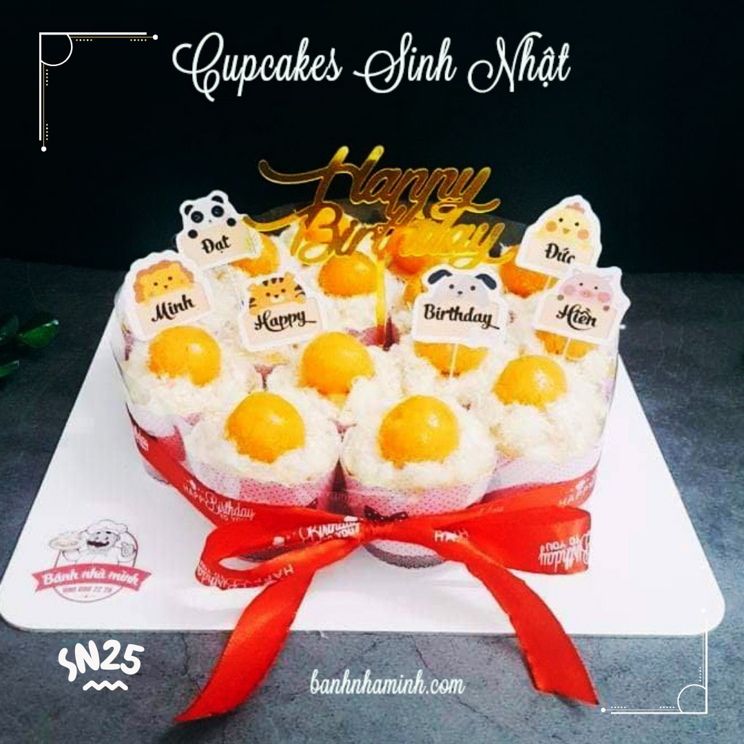 Cupcakes trứng muối Sinh Nhật SN25