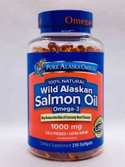 Viên Uống Dầu Cá Hồi Pure ALaska Omega Wild Salmon Oil 1000mg 210 Viên