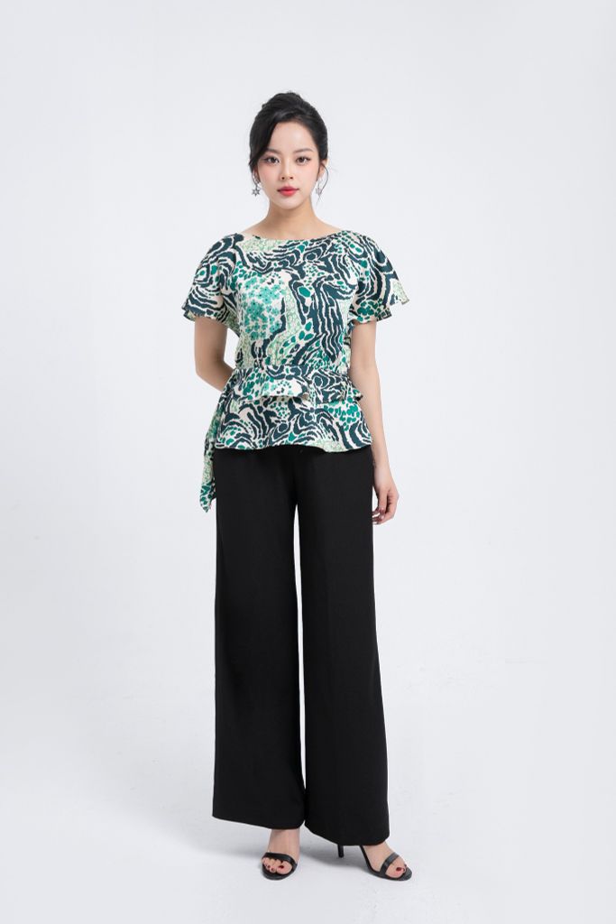 ÁO PEPLUM HỌA TIẾT SM01402