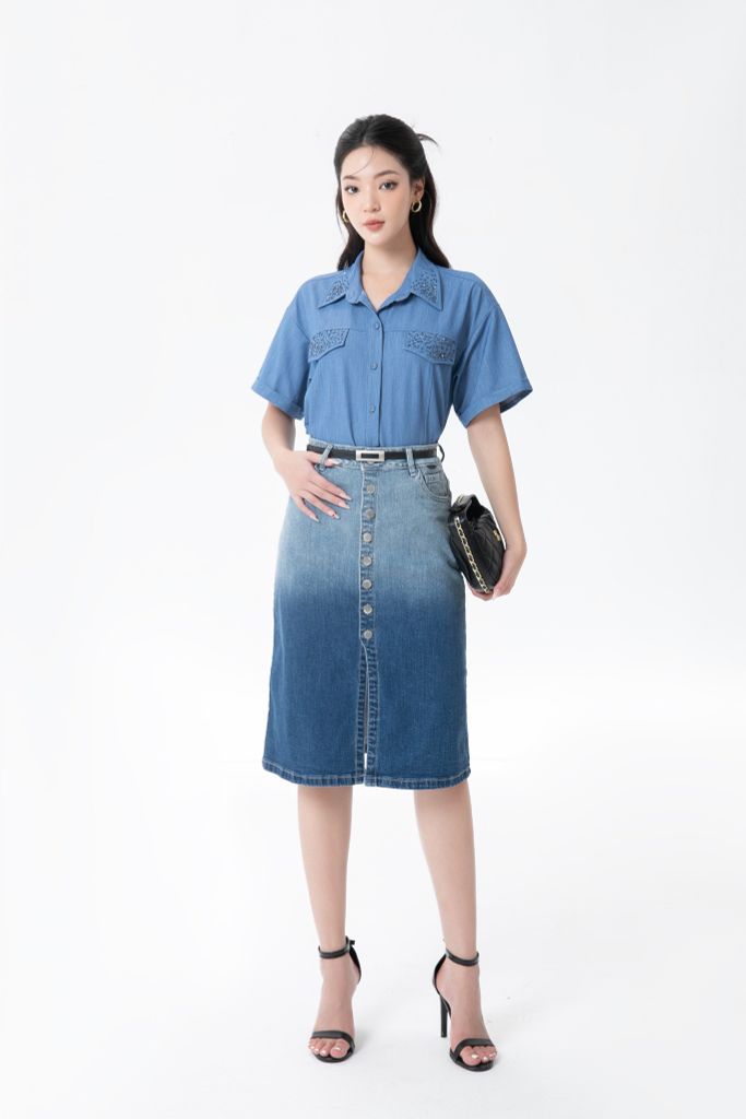 SƠ MI DENIM ĐÍNH CƯỜM SM03742