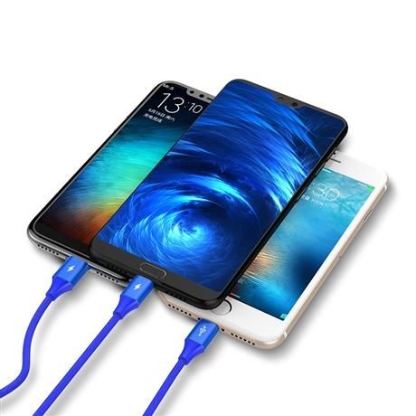 Cáp PISEN 3 trong 1 (Lightning/Type-C/ Micro, 3A ) Aluminum alloy braided 1200mm - Cáp 3 bện 3A 1m2