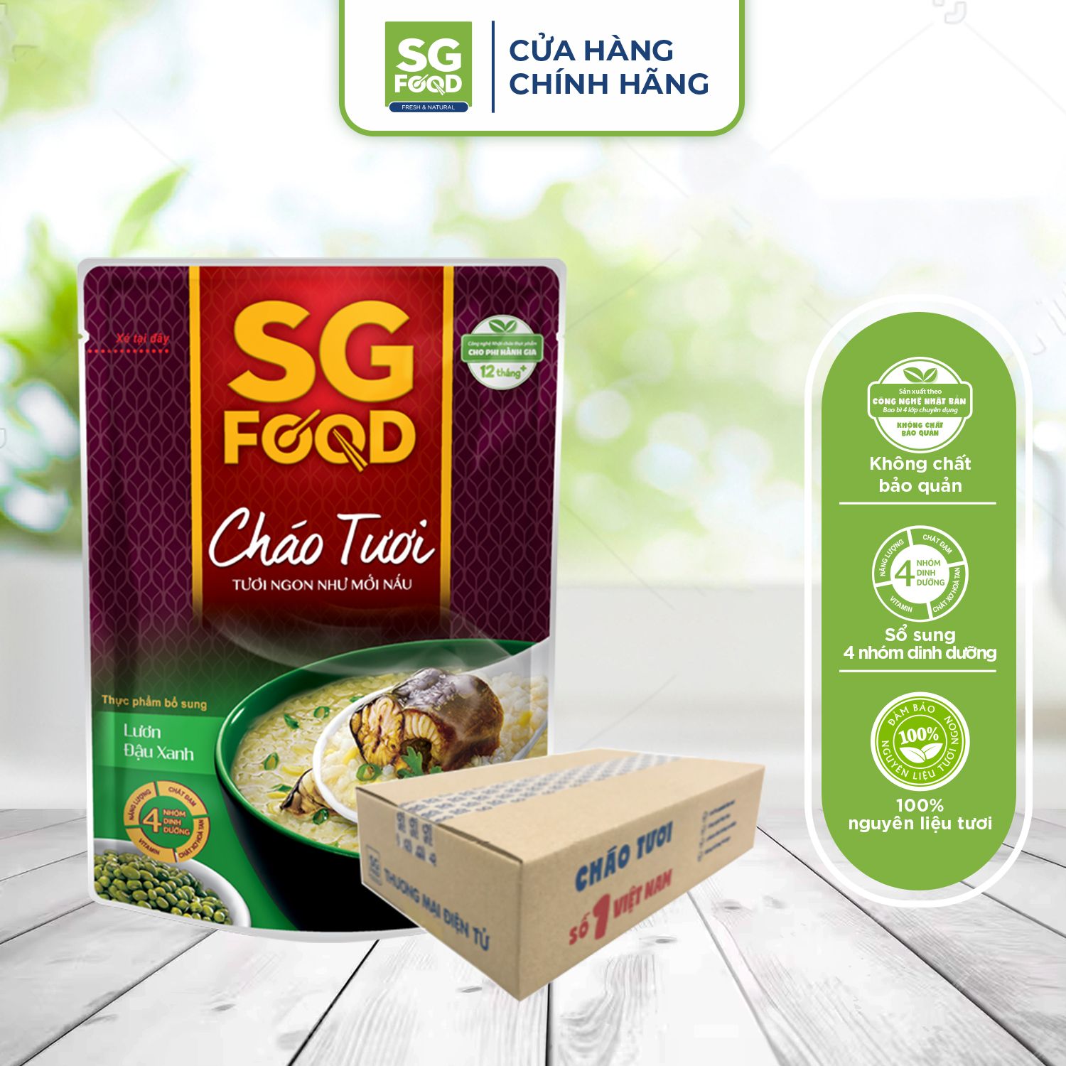 thung 30 goi chao tuoi luon dau xanh 240g