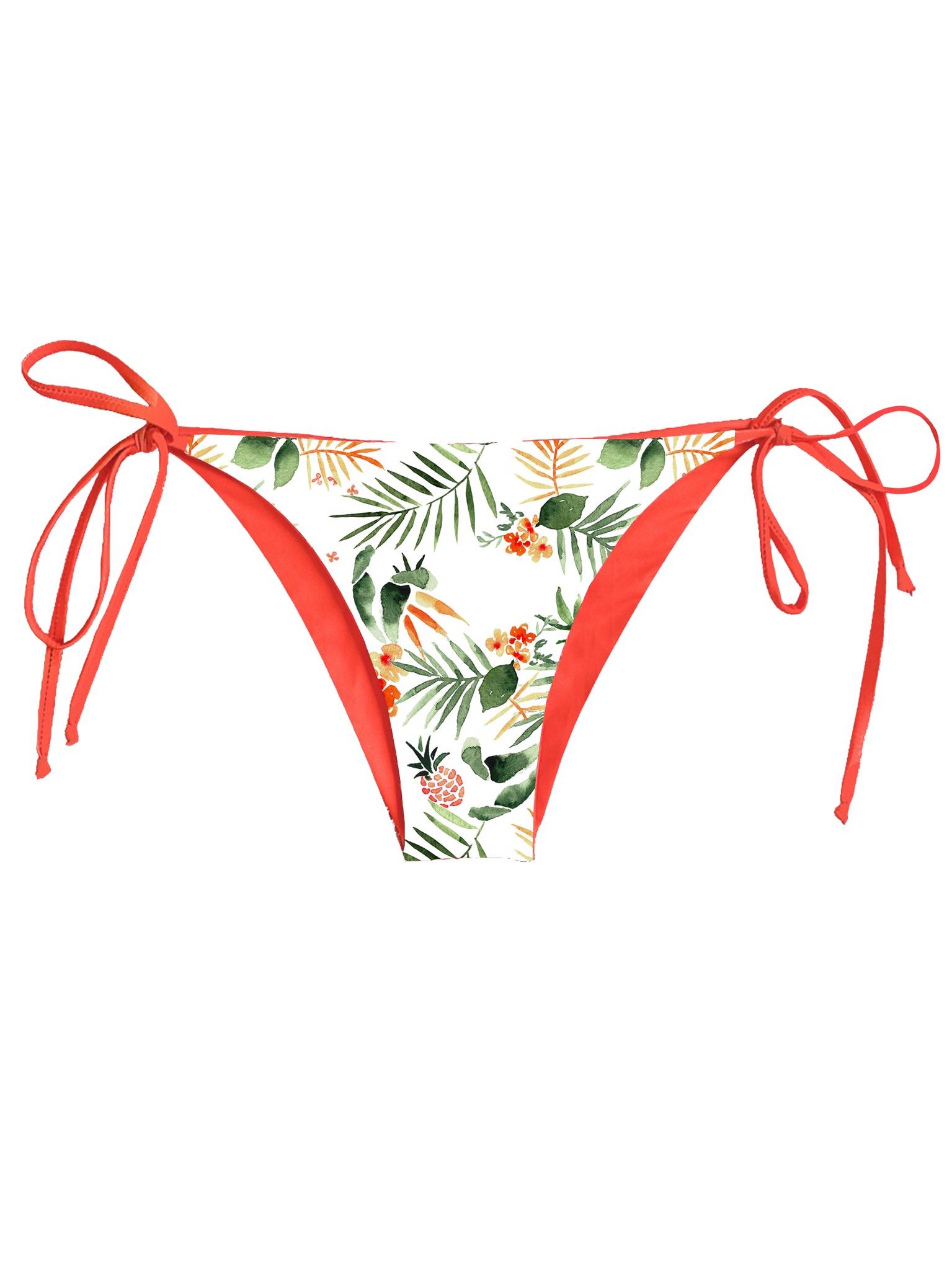 Quần bơi cột dây BOLD BIKINI 2IN1 (Mặc được cả 2 mặt) họa tiết lá nhiệt đới - TROP38 Basic Bottom 2IN1