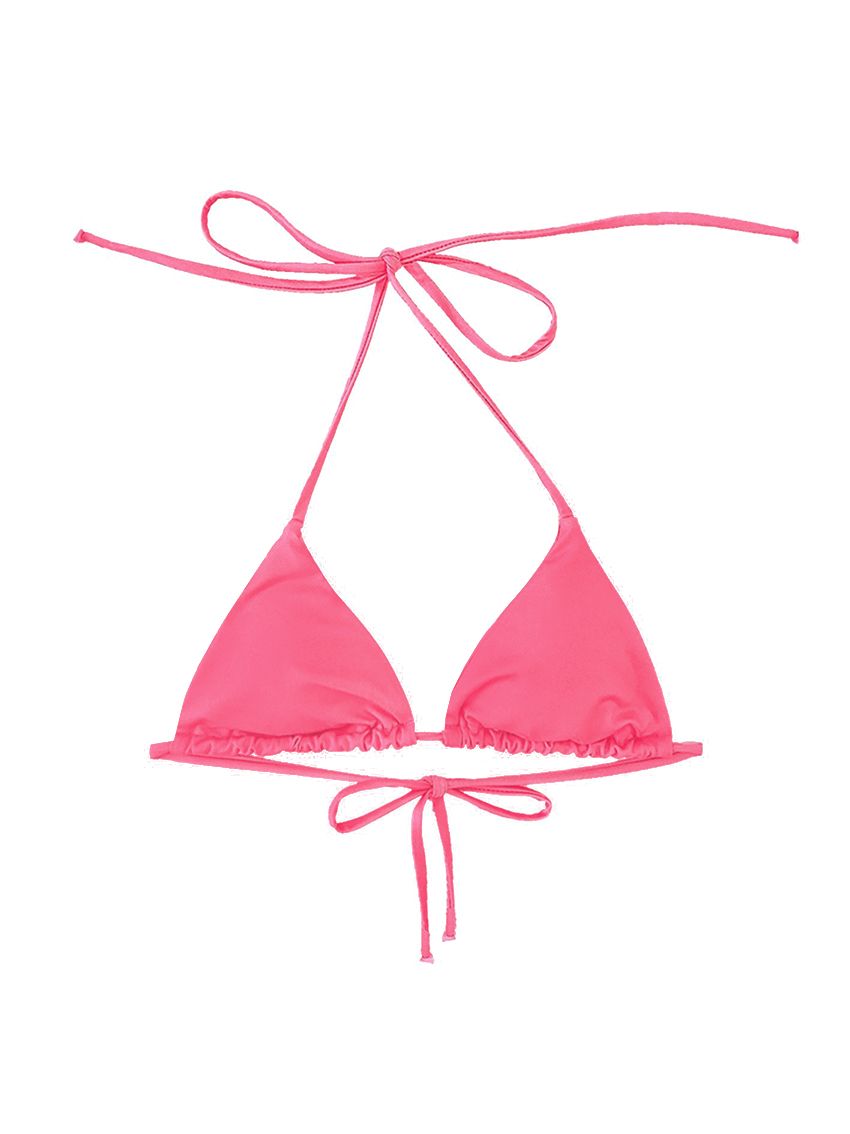 Áo bơi tam giác cột dây màu hồng barbie - Pink Basic Top