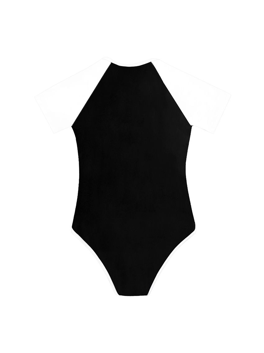 Đồ bơi Bold Bikini liền mảnh tay ngắn phối màu trắng đen - College Attendant