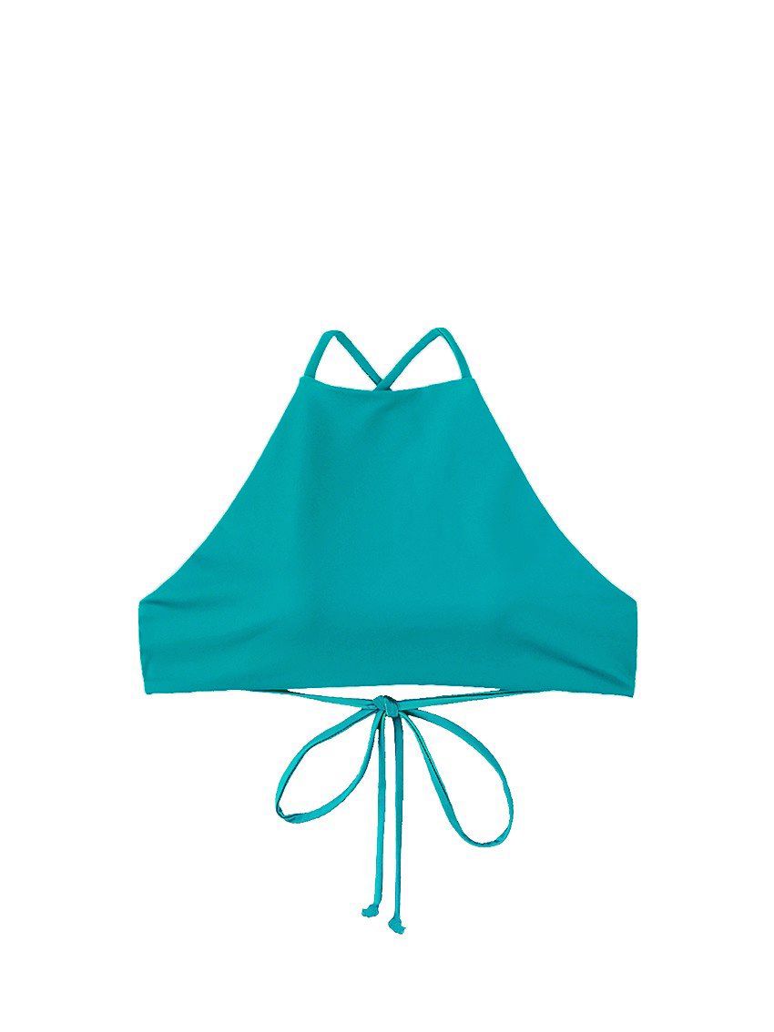 Áo yếm bơi Bold Bikini cột dây màu xanh - Turquoise Coral Top