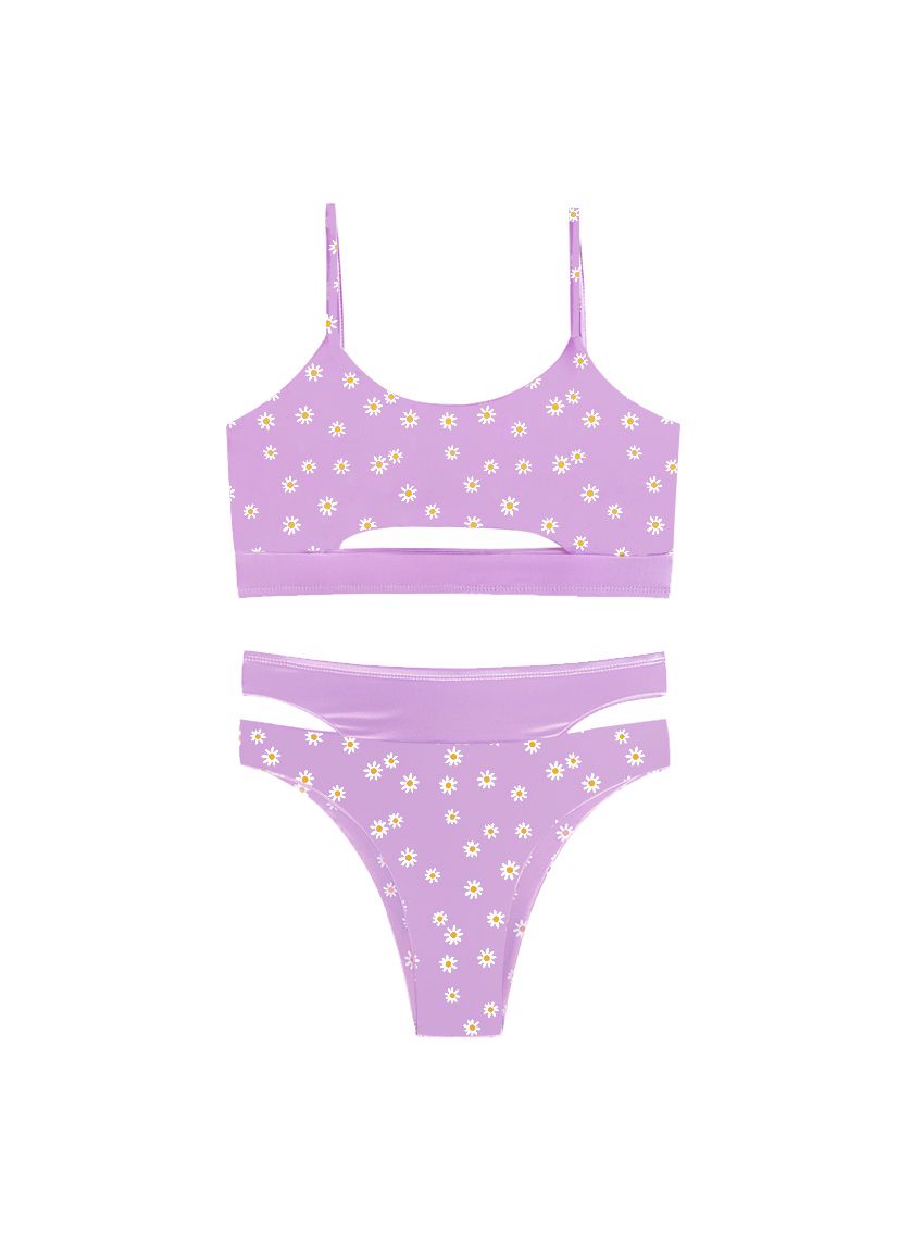 Violet Daisy Inside Out Bikini Set
