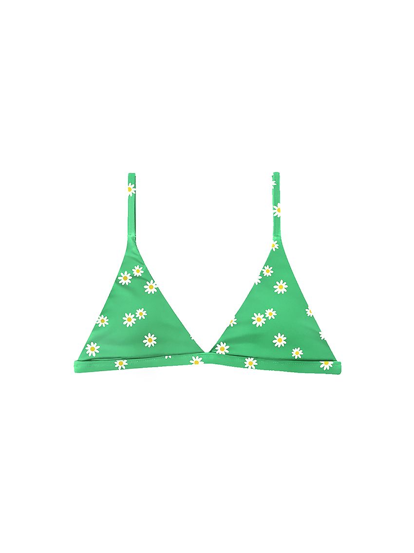 Áo bơi hoa cúc xanh dáng tam giác có khóa gài - Meadow Daisy Ocean Top