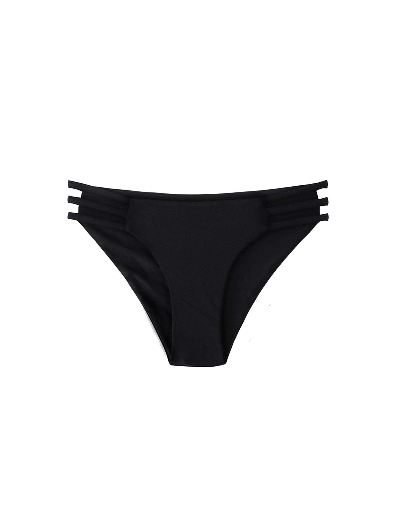Quần bơi màu đen 3 dây mảnh - Double Gaps Bottom