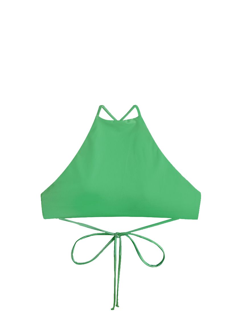 Áo yếm bơi Bold Bikini cột dây màu xanh - Meadow Coral Top