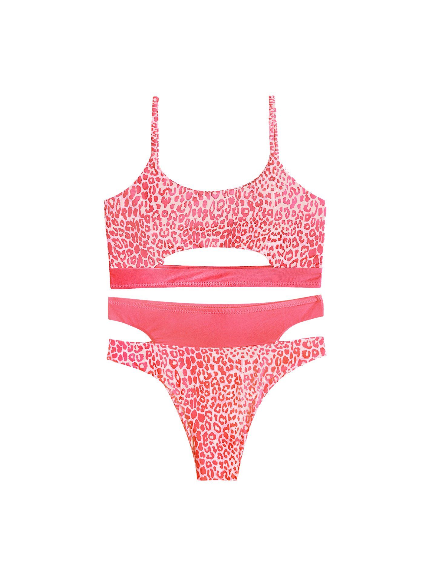 Set Bikini Pink Cheetah Inside Out