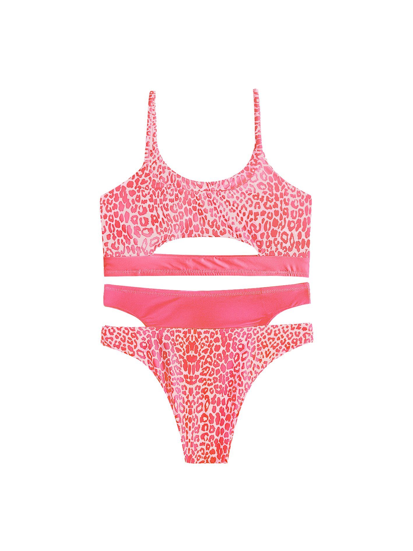 Set Bikini Pink Cheetah Inside Out